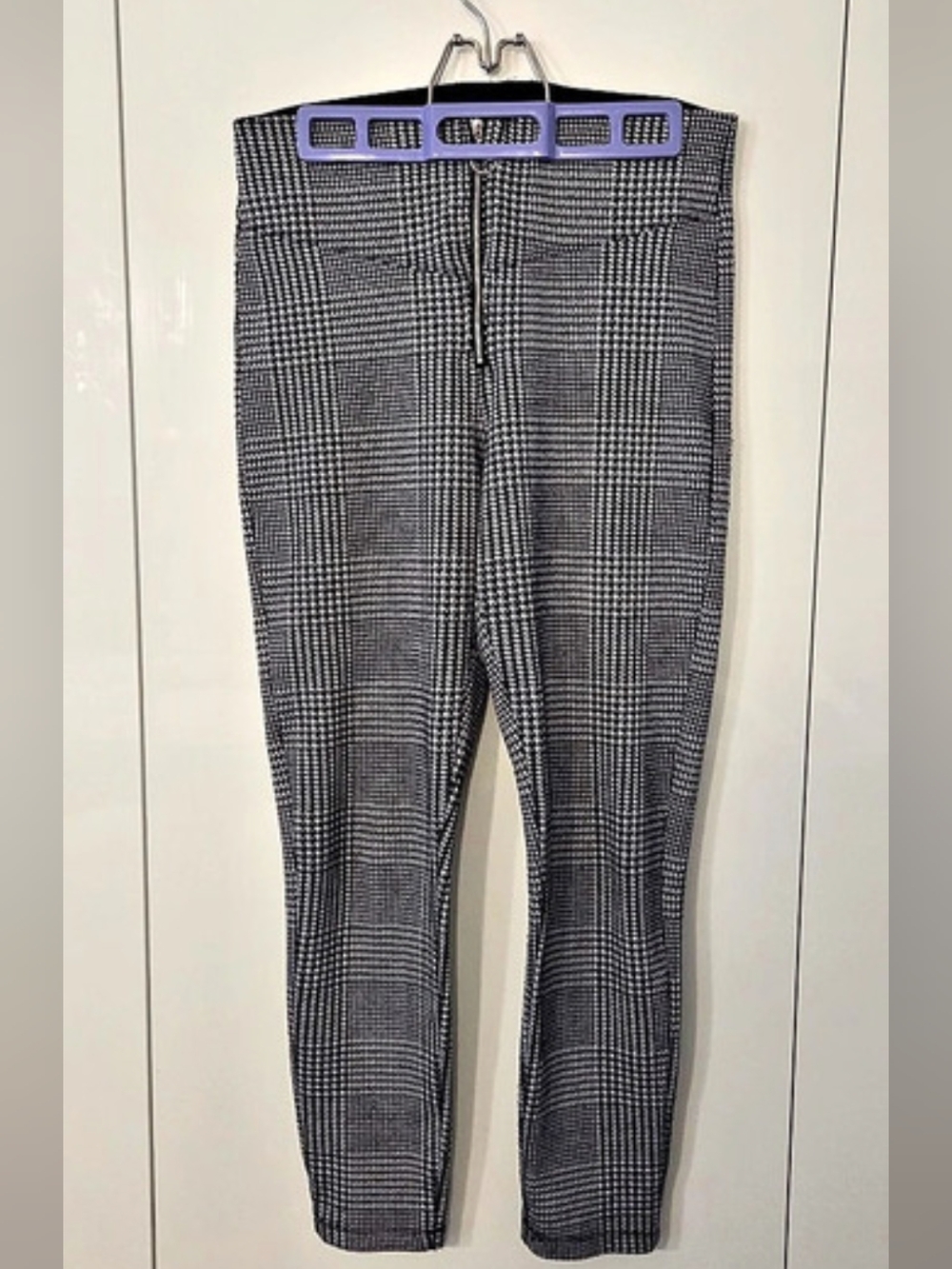 Ardene Houndstooth Skinny Pants in Black & White Size Small